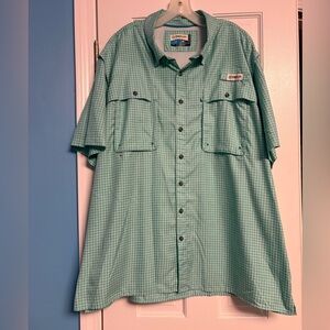 Magellan Outdoors Seafoam Green Short-Sleeve Button-Up Fishing Shirt H22
